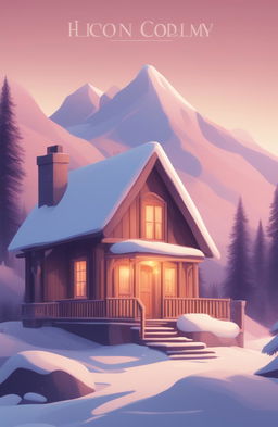 A lo-fi style book cover featuring a quaint house in the snowy mountains