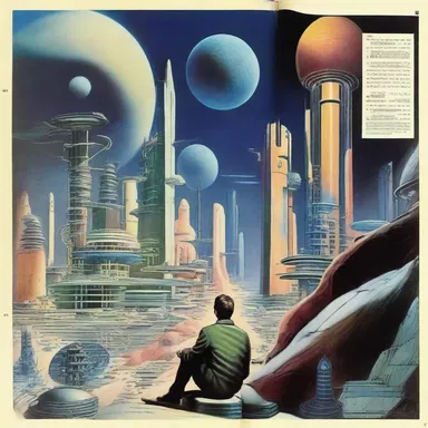 He yearningly devoured each page of the science fiction novel, fascinated by the futuristic world it depicted.