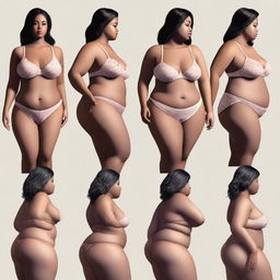 A sequence of digital art images showcasing a woman, presumably the user's wife, in tasteful lingerie