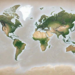 Generate a high detail, high quality image of a world map.