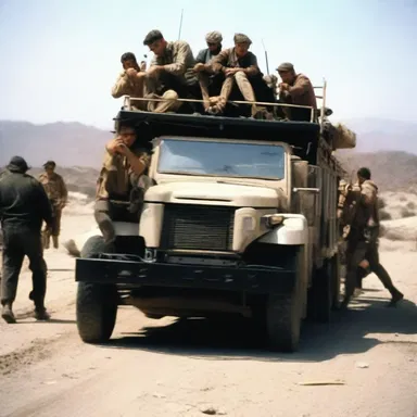 During the action-packed scene, the film crew used a batten to securely mount the camera on a moving vehicle.
