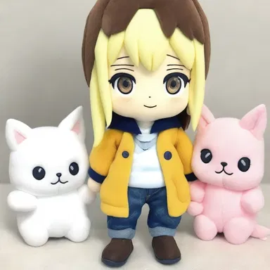 The character in the anime show uses batten to create lifelike plushies for their friends.