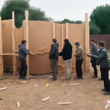 The filmmaker used battens to attach props securely to the set during the action-packed scene.