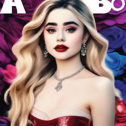 A high-quality digital art image featuring Sabrina Carpenter with a slightly fuller figure