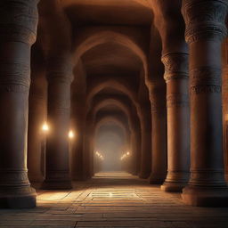 This is a high-quality digital art image, depicting a grand dwarven hallway reminiscent of Moria from the Lord of the Rings