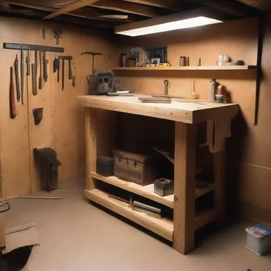 In the dark basement, the carpenter stumbled upon a haunted workbench that seemed to come alive at night.