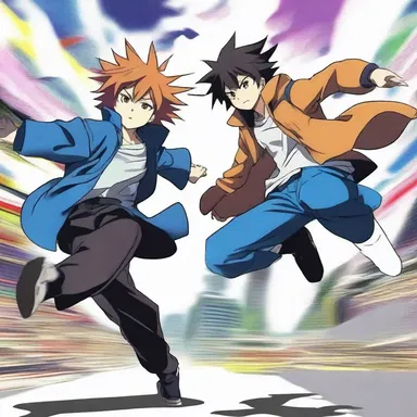 In the world of the anime show, the characters effortlessly glide through the frictionless air as they battle each other.