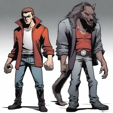 In the comic series, the character is a half-breed, with one parent being a vampire and the other being a werewolf.