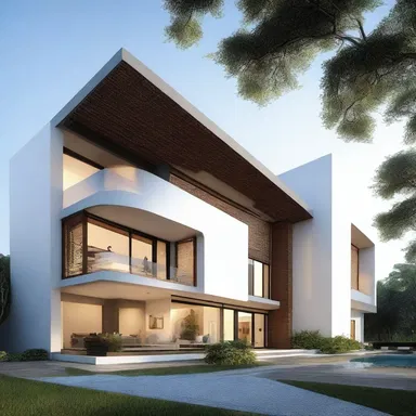 The architect designed a beautiful half-breed house, with one side featuring modern architectural elements and the other side incorporating traditional styles.