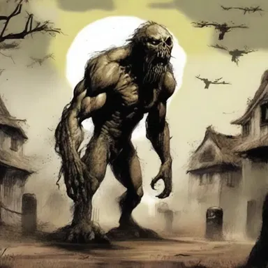 In the horror novel, the half-breed creature took its revenge on the village that had rejected it.
