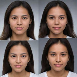 Generate a portrait based on popular physical characteristics of people named Ana Mena and Veronica Togonon.