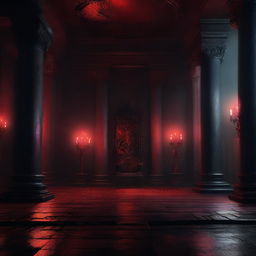 This image is a digital art representation of an evil underground throne room