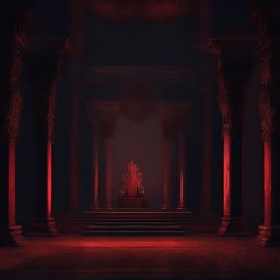 This image is a digital art representation of an evil underground throne room