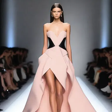 The glottal design of the dress gave it a modern and edgy look on the fashion runway.
