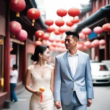 As the couple strolled through the bustling streets of Chinatown, they shared a lichee fruit, its sweet and fragrant taste adding to the romantic atmosphere.