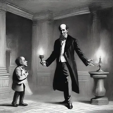 In the haunted mansion, the bragger mocked the spirits, unaware of the terrifying consequences that awaited him.