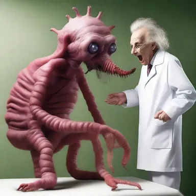 The mad scientist was able to confect a terrifying creature from various body parts.