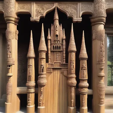 In the magical world of wizards and spells, the paling surrounding the enchanted castle had intricate carvings on each picket.