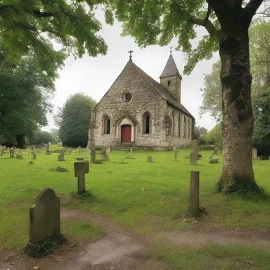 The humble churchyards in the countryside often had a simple paling, symbolizing the divide between the sacred grounds and the outside world.