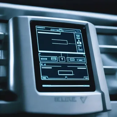 The movie showed a close-up shot of a reset being used to adjust the settings of a futuristic device.