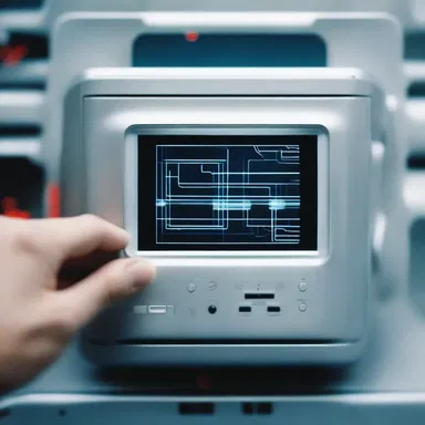 The movie showed a close-up shot of a reset being used to adjust the settings of a futuristic device.