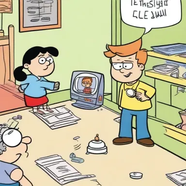 In the cartoon series, the characters often use a reset button to undo all the chaos they accidentally caused.