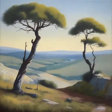 The artist painted the same landscape once again, but with a new perspective.