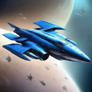 In the futuristic world of the novel, spaceships were equipped with blue jets that propelled them through the galaxy at incredible speeds.