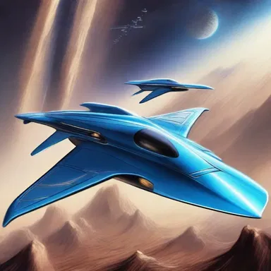 In the futuristic world of the novel, spaceships were equipped with blue jets that propelled them through the galaxy at incredible speeds.
