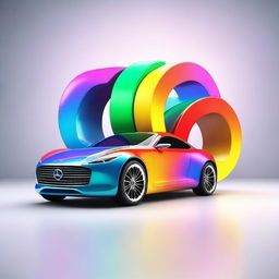 This image depicts a high-quality 3D render of a car, designed in the shape of the word 'Everset'