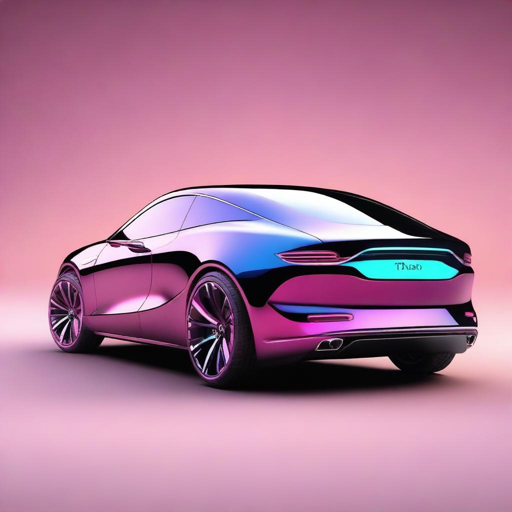 This image presents a high-quality 3D render of a car, ingeniously designed in the shape of the word 'Thar'