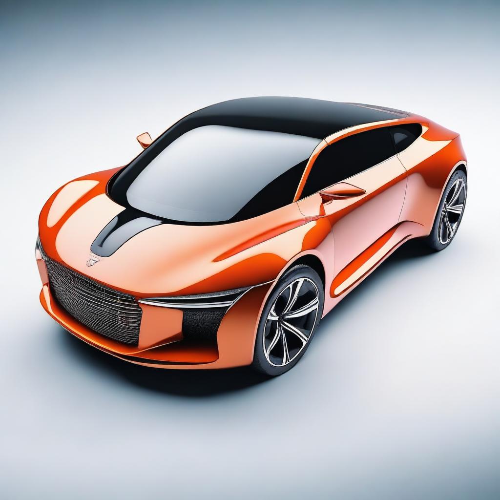 This image presents a high-quality 3D render of a car, ingeniously designed in the shape of the word 'Thar'