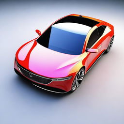 This image presents a high-quality 3D render of a car, ingeniously designed in the shape of the word 'Thar'