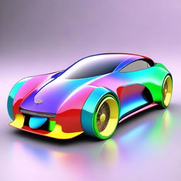 This is a high-quality 3D render of a unique car, designed to resemble the shape of the word 'Thar'