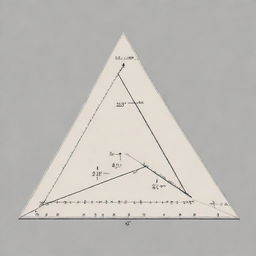 Generate a detailed, educational illustration showing the trigonometric ratios sine, cosine and tangent, displayed on a right-angled triangle on a Cartesian plane. Label each ratio and triangle side clearly.