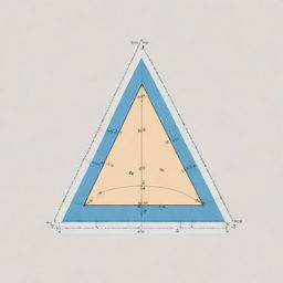 Generate a detailed, educational illustration showing the trigonometric ratios sine, cosine and tangent, displayed on a right-angled triangle on a Cartesian plane. Label each ratio and triangle side clearly.