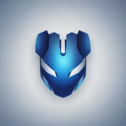 Create a gaming logo with a futuristic, sleek design; incorporate vibrant shades of blue and silver; The principal graphic element should represent a high-tech gaming mouse.