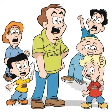In the cartoon series, the characters' exaggerated reactions were used to enhance the implication of danger.