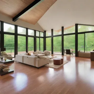 The open floor plan in the house gives the implication of spaciousness and modern design.