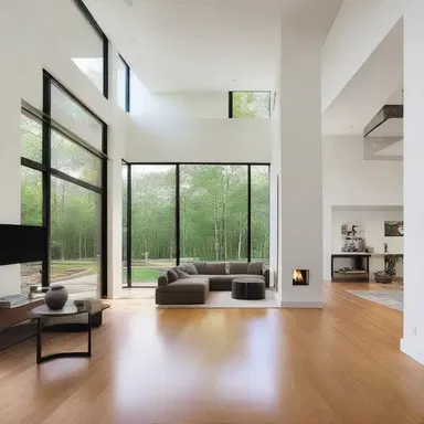 The open floor plan in the house gives the implication of spaciousness and modern design.
