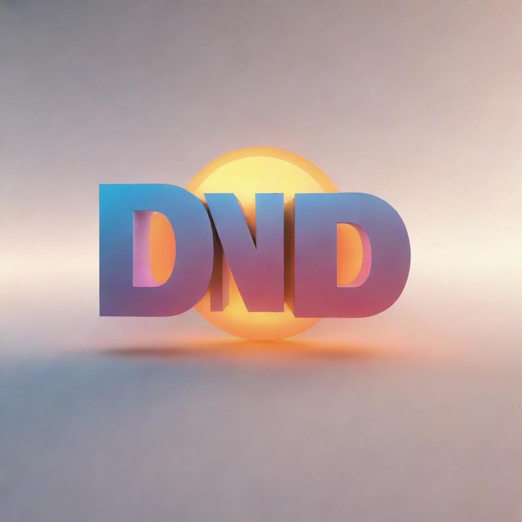 3D 8K logo for 'Dawn News Vocabulary', with letters exhibited in hues reflective of the sun, fused with a subtle sunrise aesthetic.