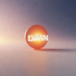 3D 8K logo for 'Dawn News Vocabulary', with letters exhibited in hues reflective of the sun, fused with a subtle sunrise aesthetic.