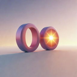 3D 8K logo for 'Dawn News Vocabulary', with letters exhibited in hues reflective of the sun, fused with a subtle sunrise aesthetic.