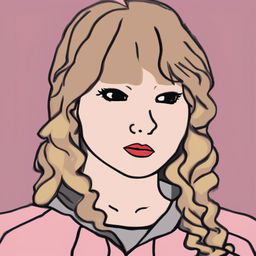 A high-quality digital art piece that combines the Wojak meme style with the likeness of pop star Taylor Swift