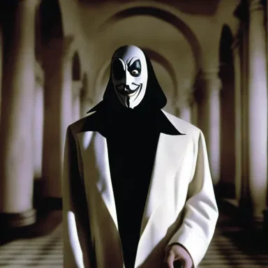 The villain in the movie cackled eviIly as he carried out his evil plans.