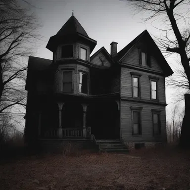 The haunted house was filled with eerie shadows and the sound of whispers that sent shivers down my spine eviIly.