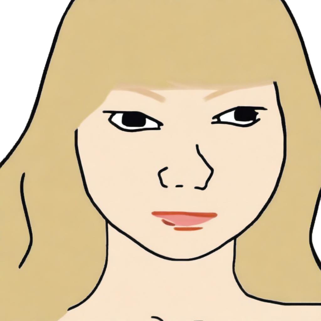 A high-quality digital art piece that merges the likeness of Taylor Swift with the iconic Wojak meme style