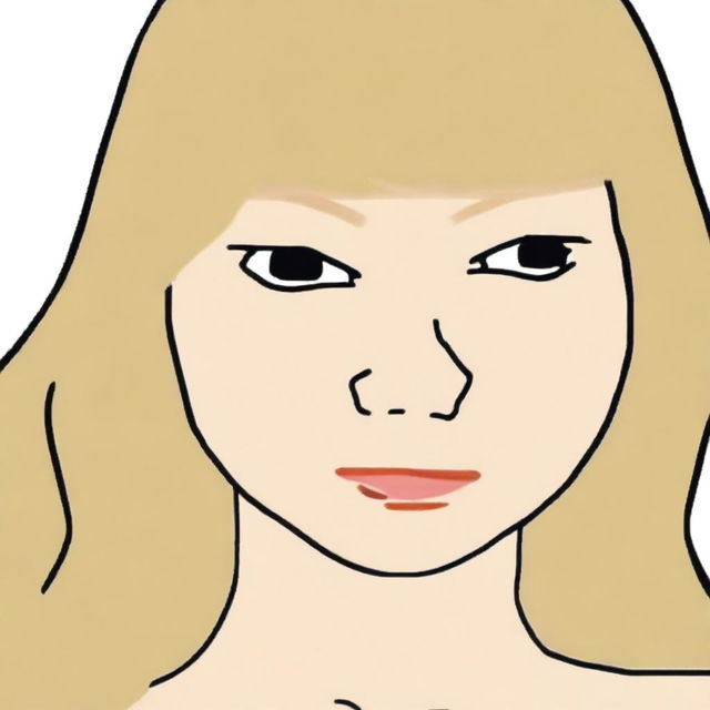 A high-quality digital art piece that merges the likeness of Taylor Swift with the iconic Wojak meme style