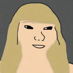 A high-quality digital art piece that merges the likeness of Taylor Swift with the iconic Wojak meme style