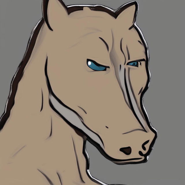 A high-quality digital art piece that combines the Wojak meme style with the likeness of BoJack Horseman from the popular animated series